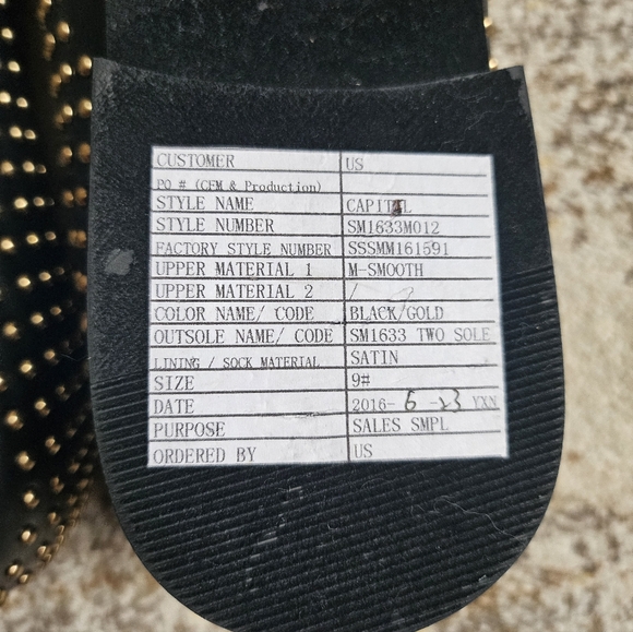 Men's Steve Madden Capital 9 42 Black Gold Studded Slipon Loafers Shoe New Years - Picture 8 of 9